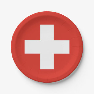 Schweiz Flagge Pappteller