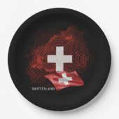 Schweiz Flagge Pappteller (Vorderseite)