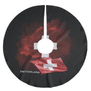 Schweiz Flagge Polyester Weihnachtsbaumdecke