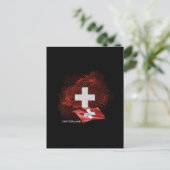 Schweiz Flagge Postkarte (Stehend Vorderseite)