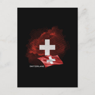 Schweiz Flagge Postkarte