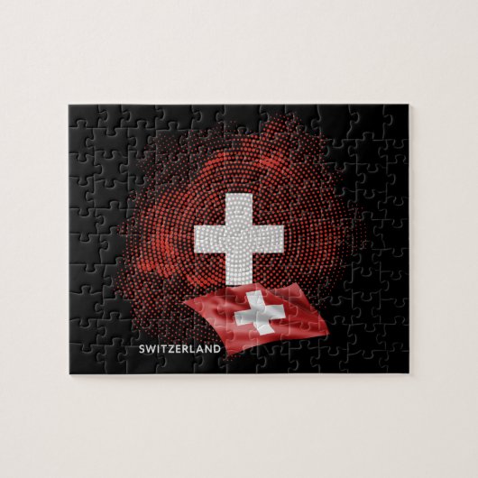 Schweiz Flagge Puzzle (Horizontal)