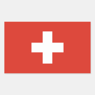 Schweiz Flagge Rechteckiger Aufkleber