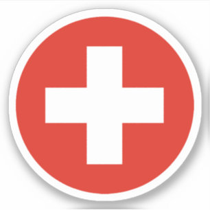 Schweiz Flagge Rund Aufkleber