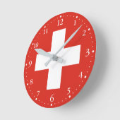 Schweiz Flagge Runde Wanduhr (Winkel)
