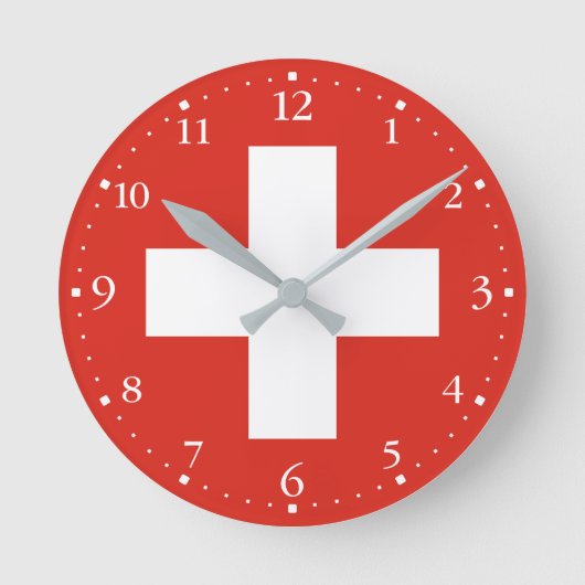 Schweiz Flagge Runde Wanduhr (Vorderseite)