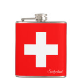 Schweiz Flagge / Schweiz / Sportfans Flachmann (Vorderseite)