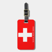 Schweiz Flagge Schweiz Swiss Gepäckanhänger (Vorderseite vertikal)