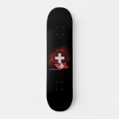 Schweiz Flagge Skateboard (Vorne)