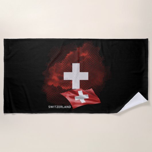 Schweiz Flagge Strandtuch (Vorderseite)