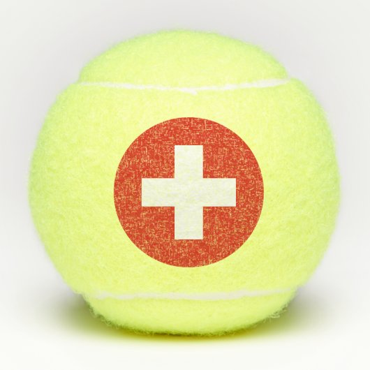Schweiz Flagge Tennisbälle (Vorderseite)