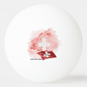 Schweiz Flagge Tischtennisball