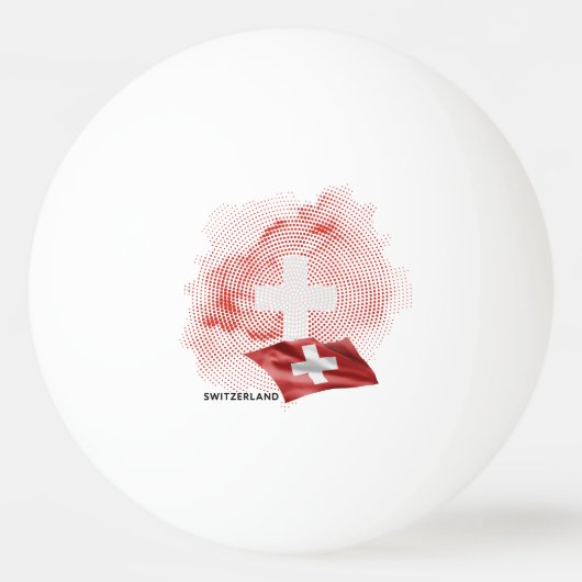 Schweiz Flagge Tischtennisball (Vorderseite)