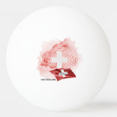 Schweiz Flagge Tischtennisball (Rückseite)