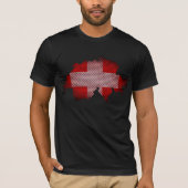 Schweiz - Flagge und Karte T-Shirt (Vorderseite)