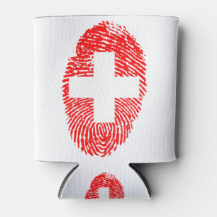 Schweiz Flaggen Fingerabdruck Land Prix Dosenkühler