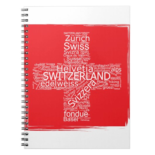 Schweiz Flaggen Word Cloud Vintag Notizblock (Vorderseite)