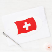 Schweiz Flaggenaufkleber Ovaler Aufkleber (Umschlag)