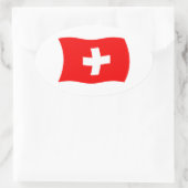 Schweiz Flaggenaufkleber Ovaler Aufkleber (Tasche)