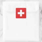 Schweiz Flaggenaufkleber Quadratischer Aufkleber (Tasche)