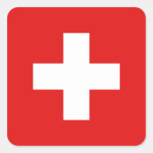 Schweiz Flaggenaufkleber Quadratischer Aufkleber (Vorderseite)