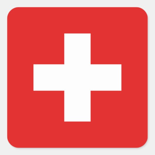 Schweiz Flaggenaufkleber Quadratischer Aufkleber (Vorderseite)