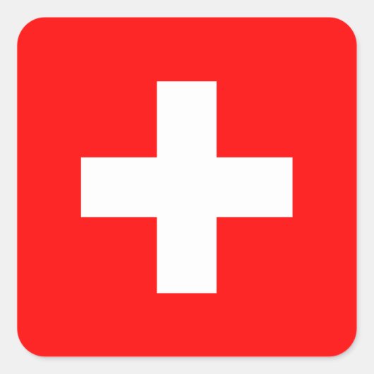 Schweiz Flaggenaufkleber Quadratischer Aufkleber (Vorderseite)