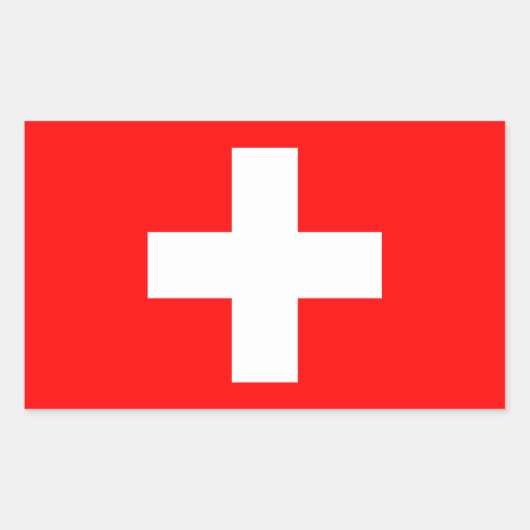 Schweiz Flaggenaufkleber Rechteckiger Aufkleber (Vorderseite)