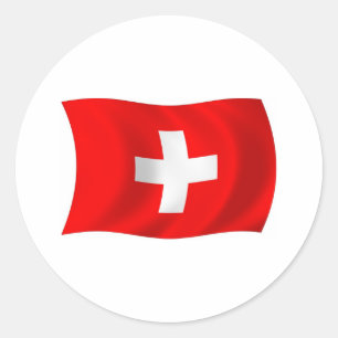 Schweiz Flaggenaufkleber Runder Aufkleber