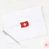 Schweiz Flaggenaufkleber Runder Aufkleber (Umschlag)