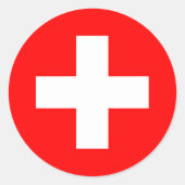 Schweiz Flaggenaufkleber Runder Aufkleber (Vorderseite)