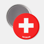 Schweiz Flaggenbezeichnung Rotes Weißes Kreuz Magnet (Vorderseite/Rückseite)