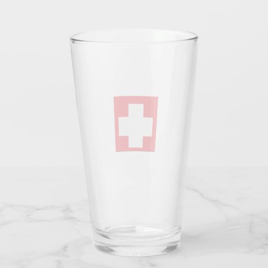 Schweiz Flaggenglas Glas (Rückseite)