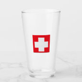 Schweiz Flaggenglas Glas (Vorderseite)