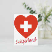 Schweiz Flaggenherz Postkarte (Stehend Vorderseite)