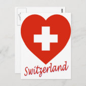 Schweiz Flaggenherz Postkarte (Vorne/Hinten)