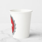 Schweiz Flaggenkappe Pappbecher (Links)