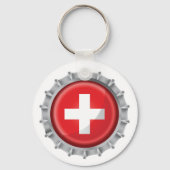 Schweiz Flaggenkappe Schlüsselanhänger (Rückseite)
