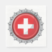 Schweiz Flaggenkappe Serviette (Vorderseite)