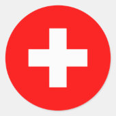 Schweiz Flaggenkleber Runder Aufkleber (Vorderseite)