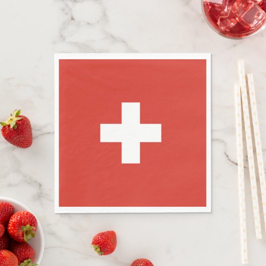 Schweiz Flaggenpapier Napkin Serviette (Beispiel)