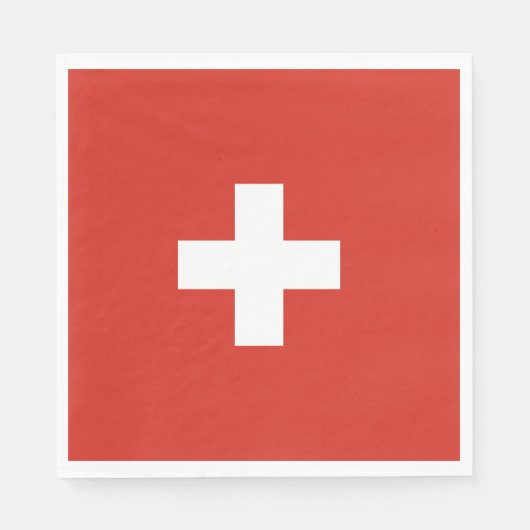 Schweiz Flaggenpapier Napkin Serviette (Vorderseite)
