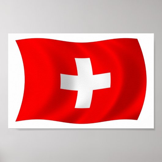 Schweiz Flaggenposter drucken Poster (Vorne)