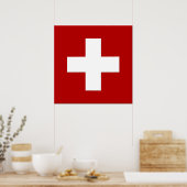 Schweiz Flaggenposter in 3D Poster (Küche)