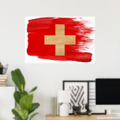 Schweiz Flaggenposter Poster (Heimbüro)