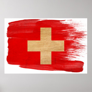 Schweiz Flaggenposter Poster