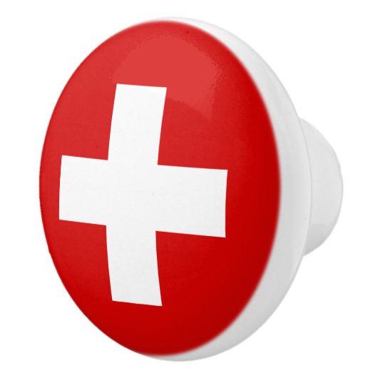 Schweiz - Flaggenqualität Keramikknauf (Rechts)