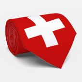 Schweiz - Flaggenqualität Krawatte (Gerollt)