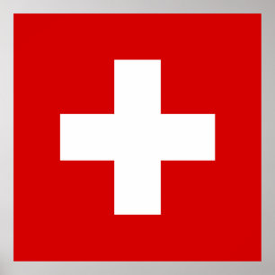 Schweiz - Flaggenqualität Poster