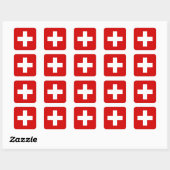 Schweiz - Flaggenqualität Quadratischer Aufkleber (Blatt)